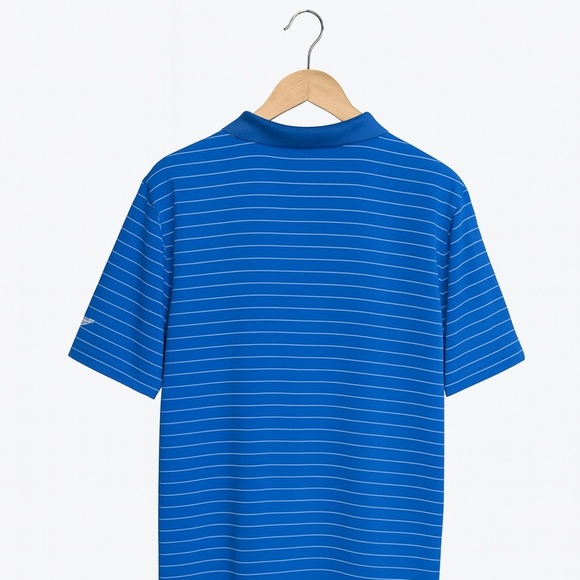 Peter Millar Summer Comfort Blue Striped Polo Shirt Mens Large Golf Shirt - Picture 2 of 3